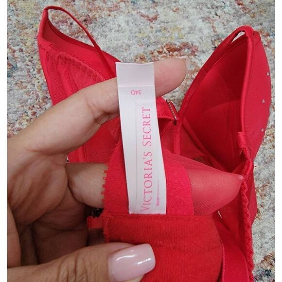 Victoria's Secret Rhinestone Red Bustier Burlesque 34D - Picture 5 of 8